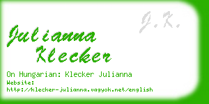 julianna klecker business card